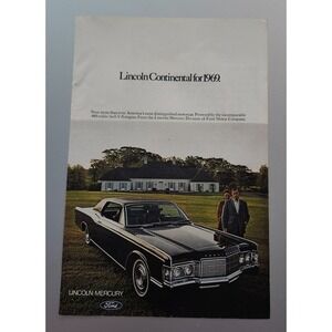 1969 Lincoln Continental Vintage 460 cubic inch V-8 Engine Original Ad